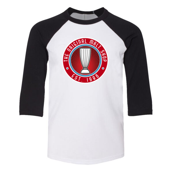 BELLA + CANVAS - Youth Three-Quarter Sleeve Baseball Tee - Printed Logo Thumbnail